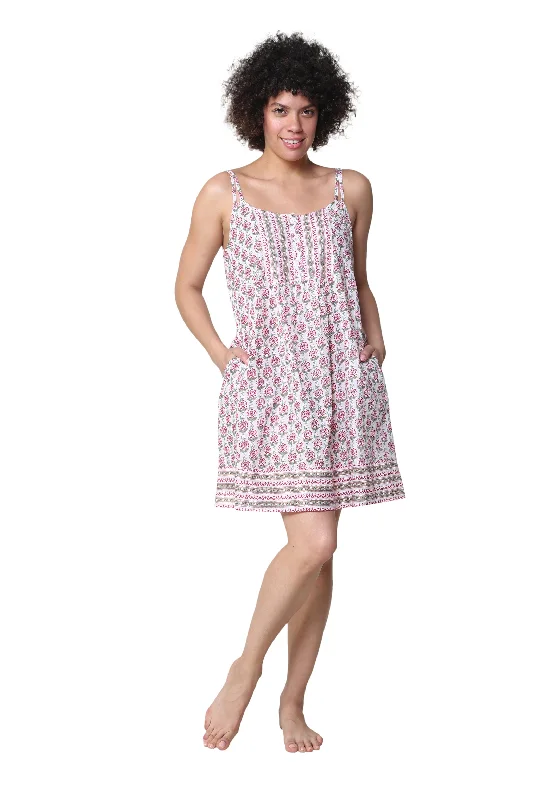 La Cera Spaghetti Strap 100% Cotton  Chemise