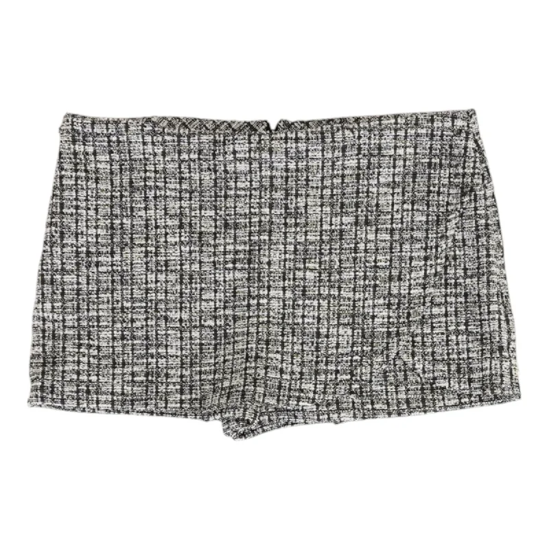 White Plaid Skort Skirt