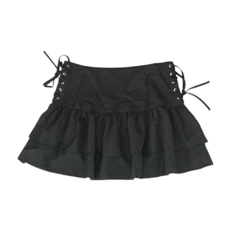 Black Solid Mini Skirt