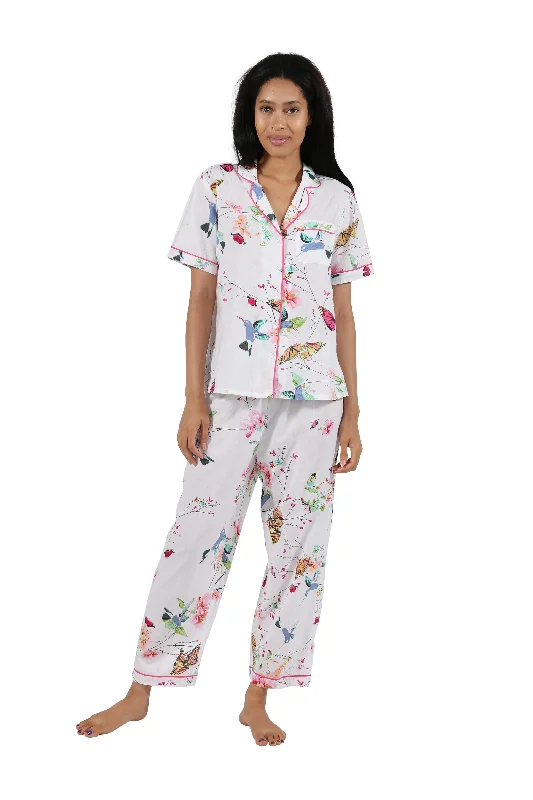 La Cera Short Sleeve Floral Pajama Set