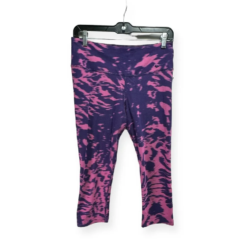 Pink & Purple Athletic Leggings Capris Nike Apparel, Size M