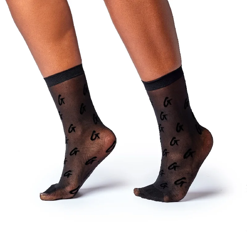 SHEER LOGO SOCKS - BLACK