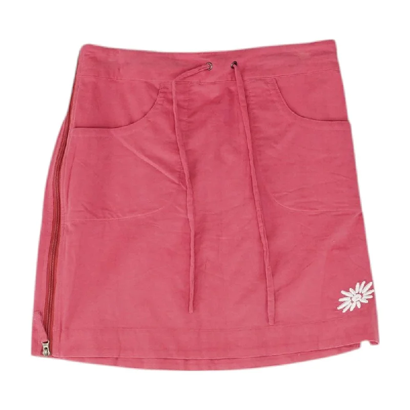 Pink Embroidery Detail Mini Skirt