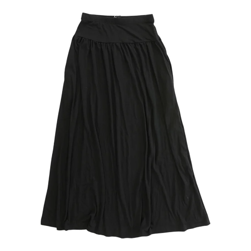 Black Solid Maxi Skirt