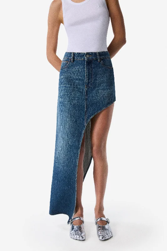 One-Leg Denim Skirt