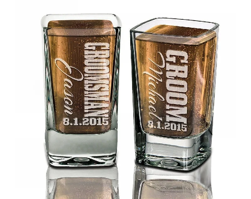 Groomsmen Gifts Wedding Shot Glasses Best Man Father of the Bride Groom Usher Engraved Weddding Favor Idea Custom Bulk Personalized Discount