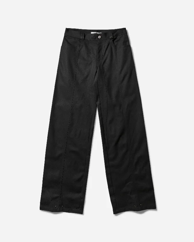 Women's Panelled Eyelets Trousers Black