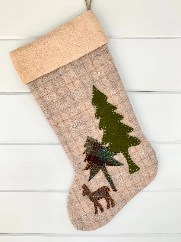 Woodland Deer Christmas Stocking