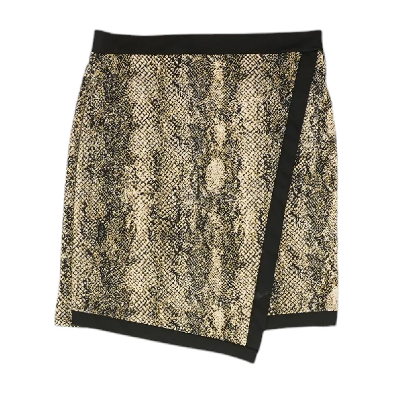 Beige Animal Print Mini Skirt