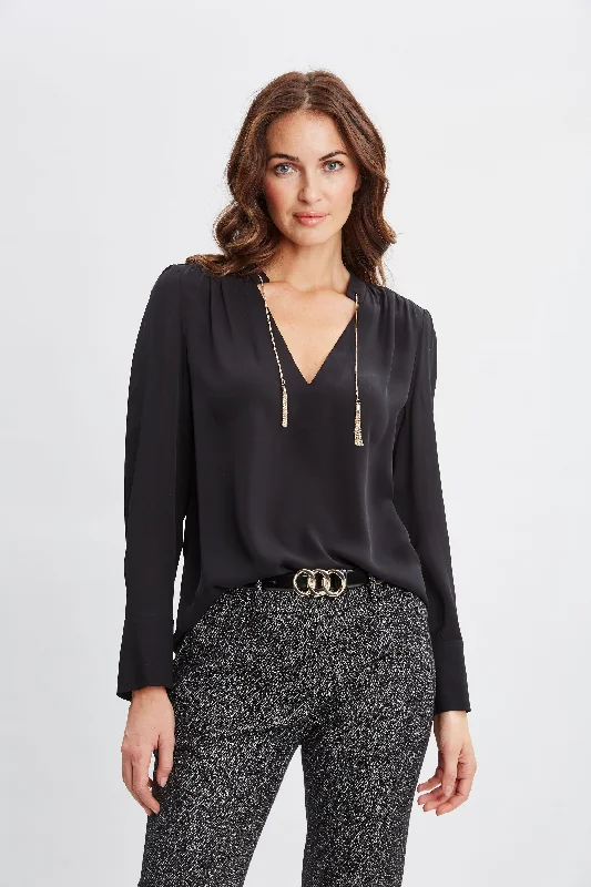 Silk Chain Tassel Shirt