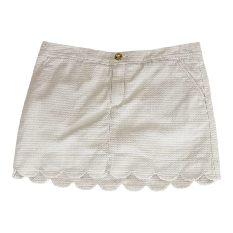 White Solid Mini Skirt