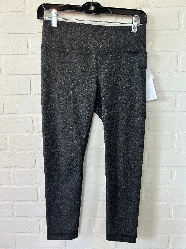 Grey Athletic Leggings Capris 90 Degrees By Reflex, Size 4