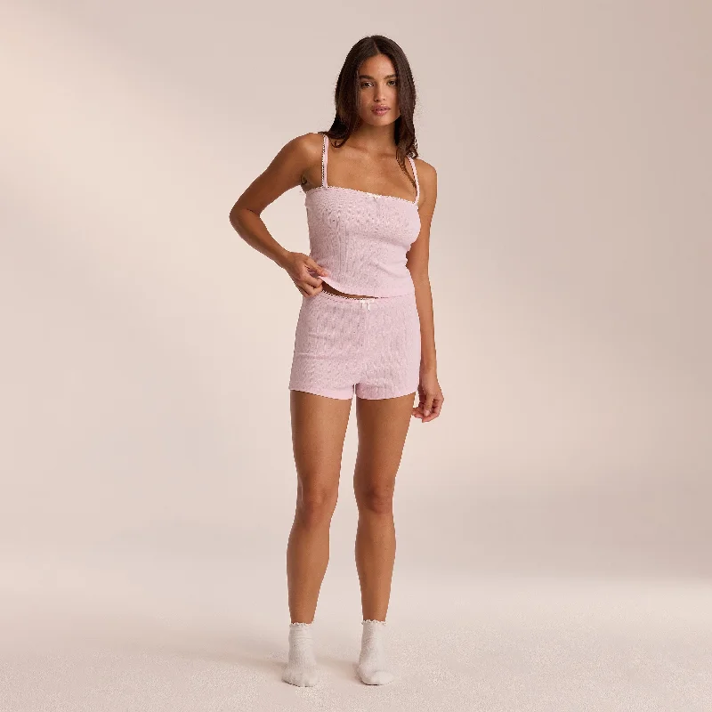 Pointelle Pyjama Shorts - Pink