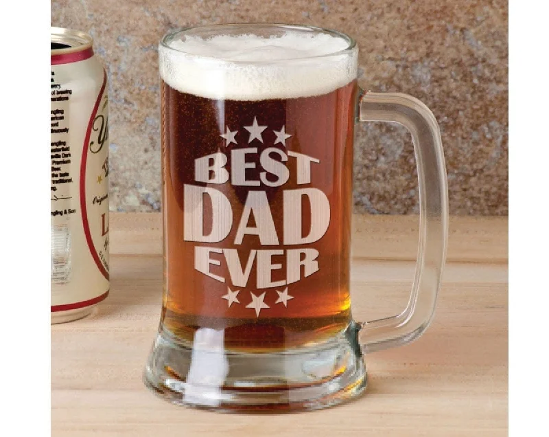 American Daddy Best Dad Ever 16 Oz Beer Stein First Fathers Day Gifts for Papa, Paw Paw, Grandpa, Husband Beer Glass Gift from Kids Wife