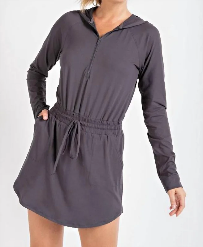 Elodi Longsleeve Romper In Gray