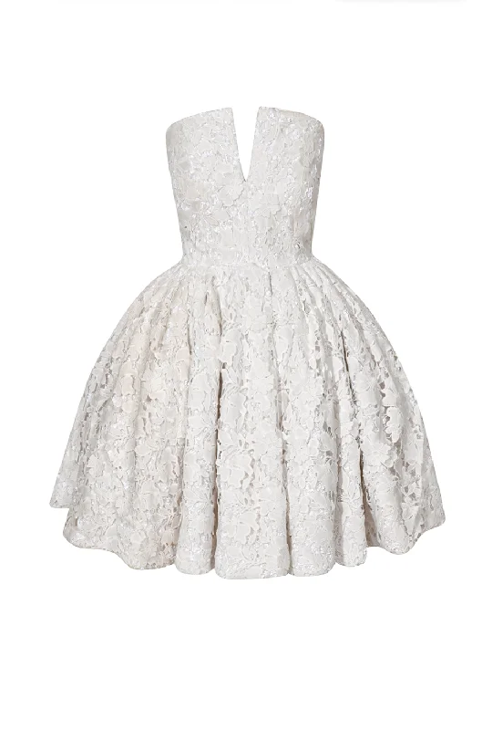 Corset Lace Mini Dress - Ivory