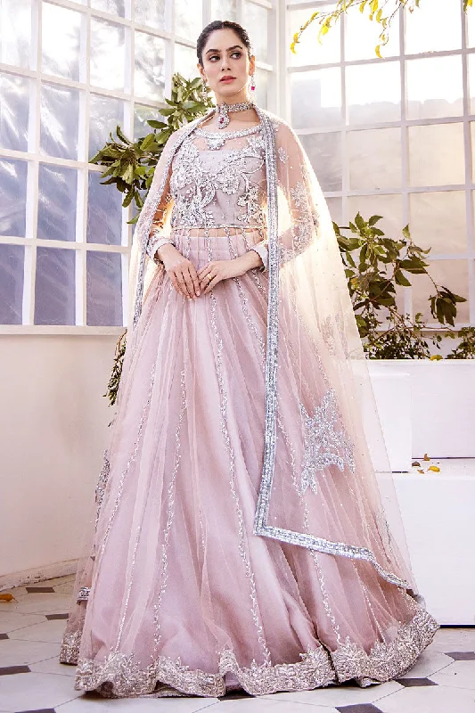 Pastel Pink Hand Embellished Pishwas with Dupatta Pakistani Bridal Dress