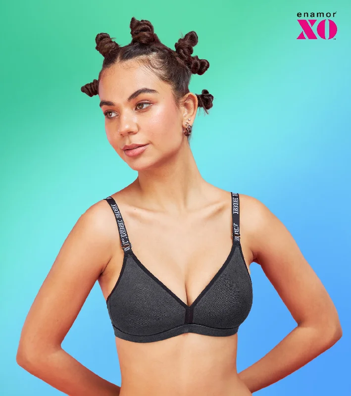 Enamor XO Graphite Non Wired Padded Regular Bra - Lena