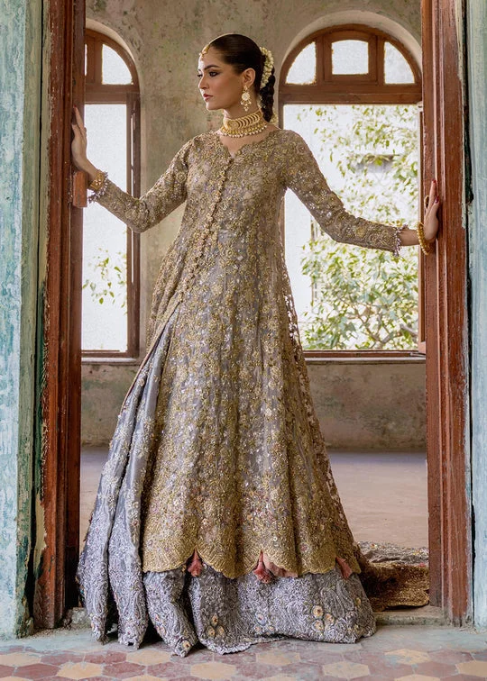 Nomi Ansari Pakistani Bridal Dress in Embellished Gown Lehnga Style