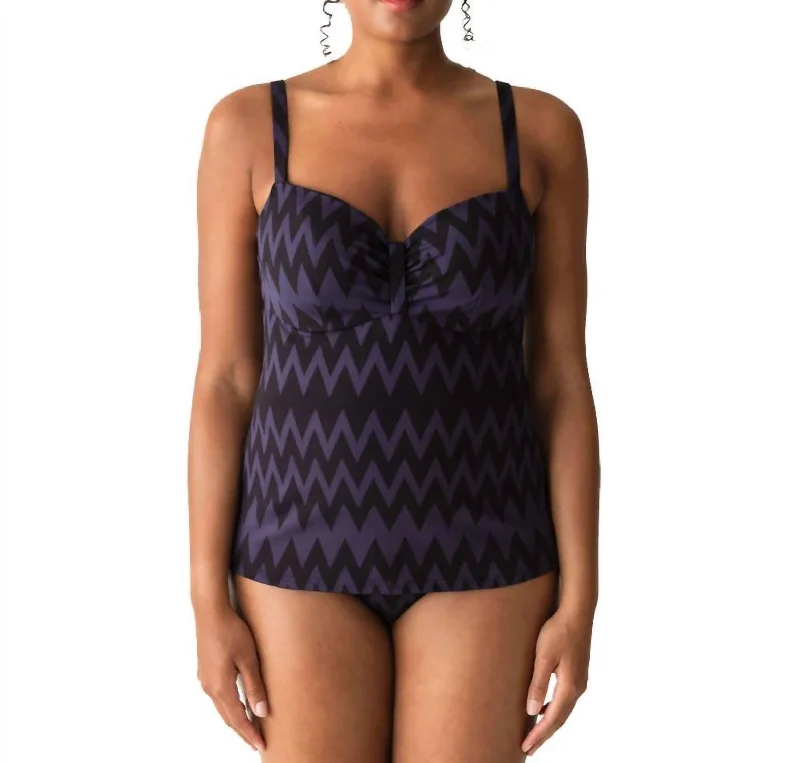 Venice Padded Tankini Top In Black