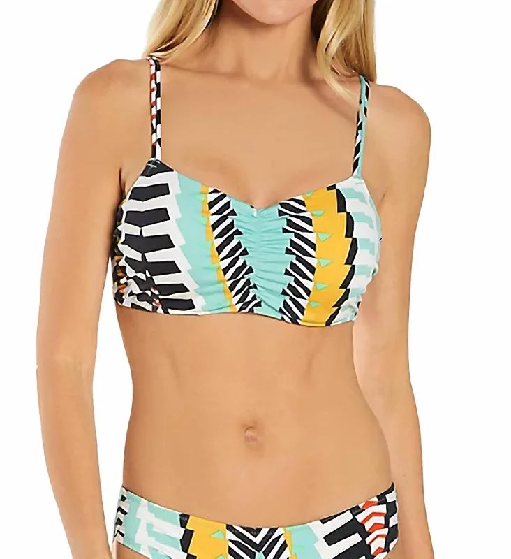 Bassline Bralette Bikini Swim Top In Multi