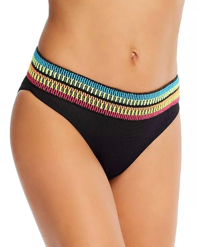 Zoni High-Waist Full Bikini Bottom In Black