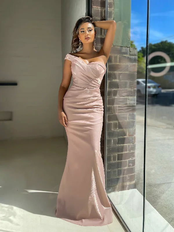 One Shoulder Girl Graduation Party Dresses, Simple 2023 Long Prom Dresses, Mermaid Bridesmaid  Dresses