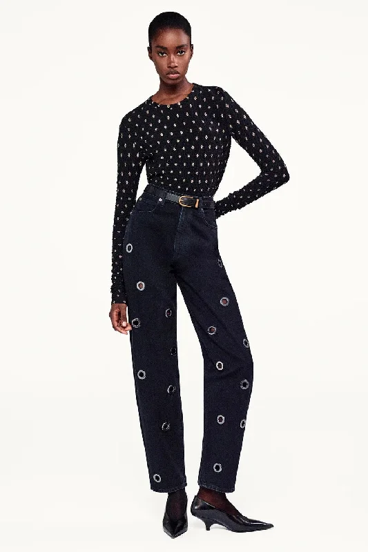 Frame - Dotted Stretch Mesh Top