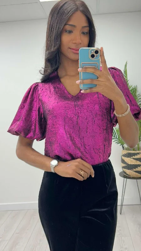 METALLIC TOP MAGENTA