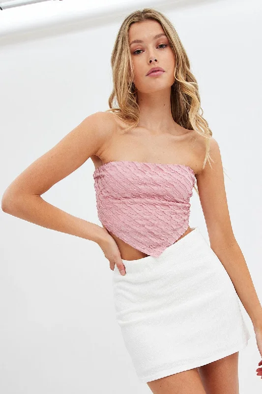 Pink Scarf Top Backless