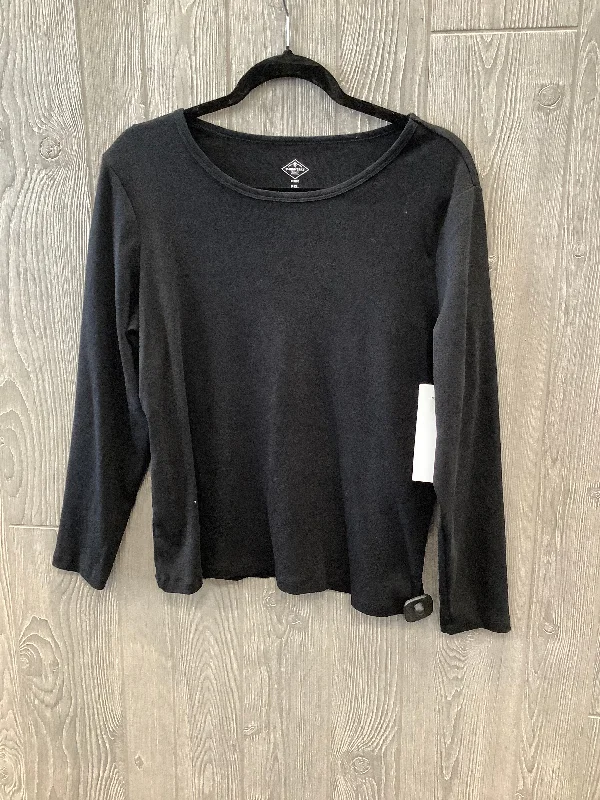 Top Long Sleeve Basic By St Johns Bay In Black, Size: Xlp