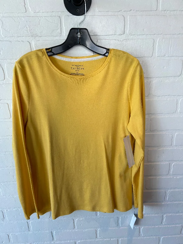 Top Long Sleeve Basic By Talbots In Yellow, Size: L