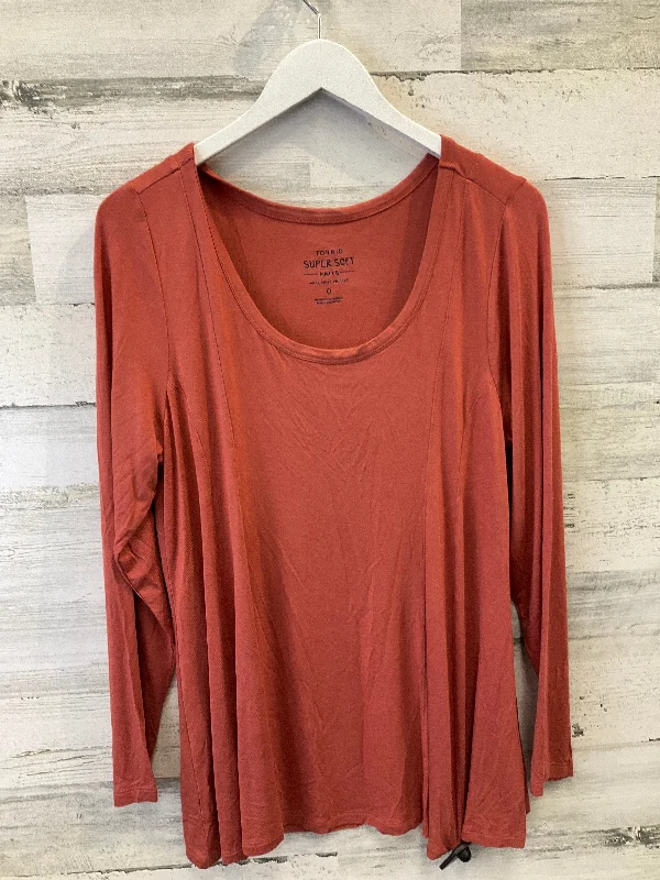 Top Long Sleeve Basic By Torrid In Orange, Size: Xl