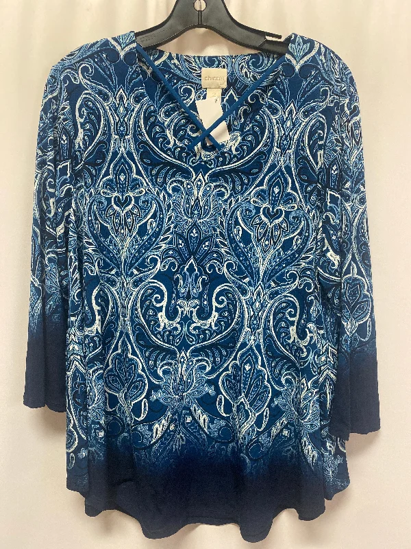 Top Long Sleeve By Chicos In Blue, Size: L