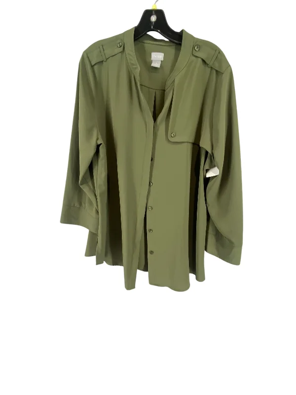 Top Long Sleeve By Chicos In Green, Size: 30