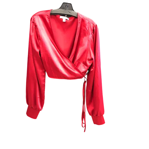 Top Long Sleeve By Cmc In Red, Size: L