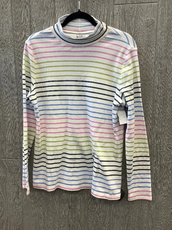 Top Long Sleeve By Croft And Barrow In Striped Pattern, Size: L