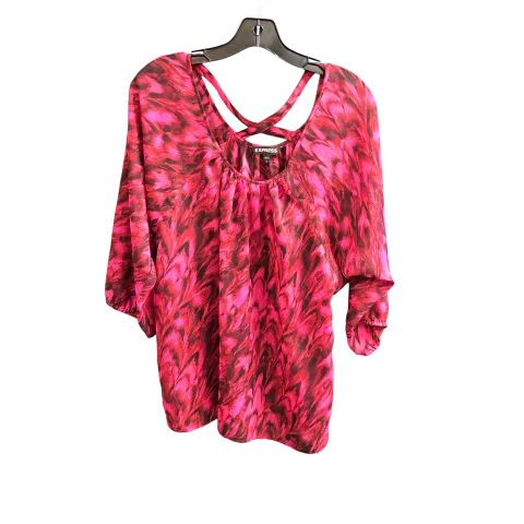 Top Long Sleeve By Express In Pink, Size: L