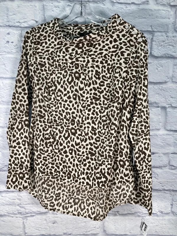 Top Long Sleeve By J. Crew In Animal Print, Size: Xs