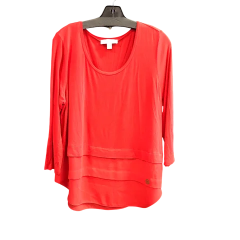 Top Long Sleeve By Michael By Michael Kors In Orange, Size: L