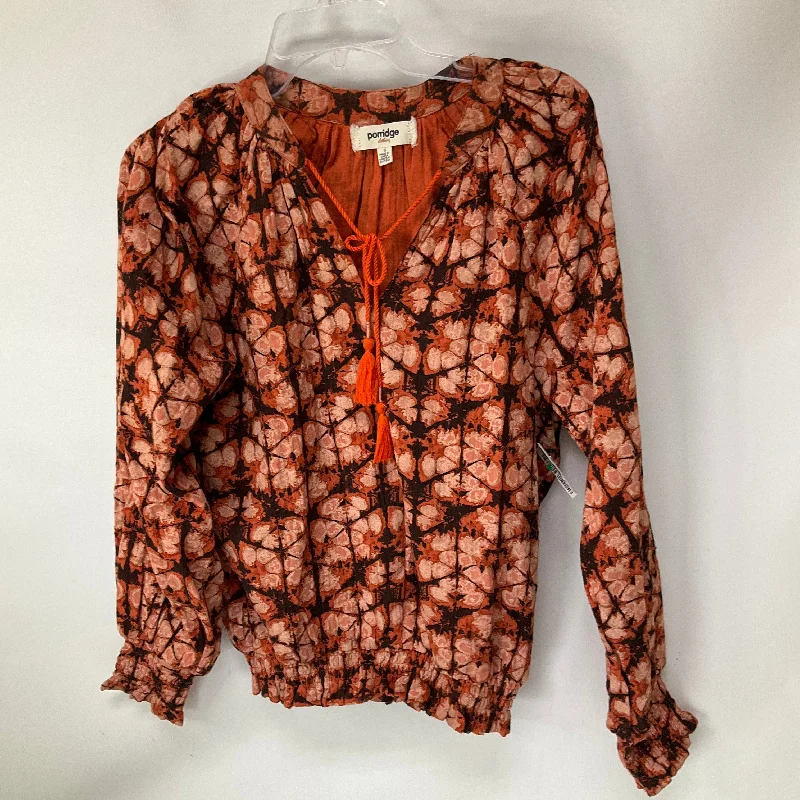 Top Long Sleeve By Porridge In Orange, Size: S