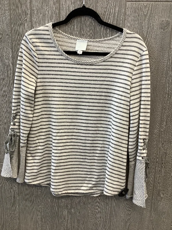 Top Long Sleeve By Sunday In Striped Pattern, Size: M