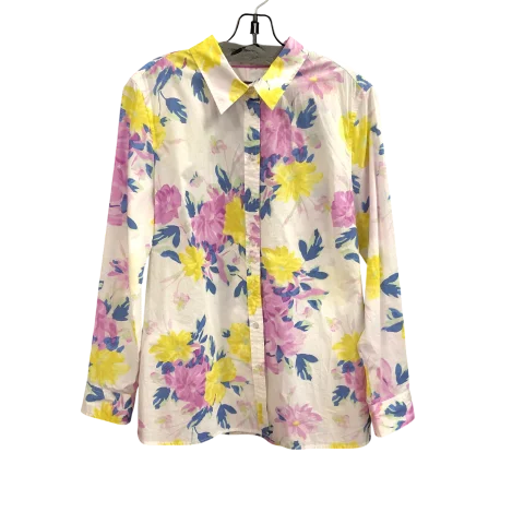 Top Long Sleeve By Talbots In Floral Print, Size: L