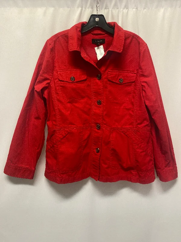 Top Long Sleeve By Talbots In Red, Size: L