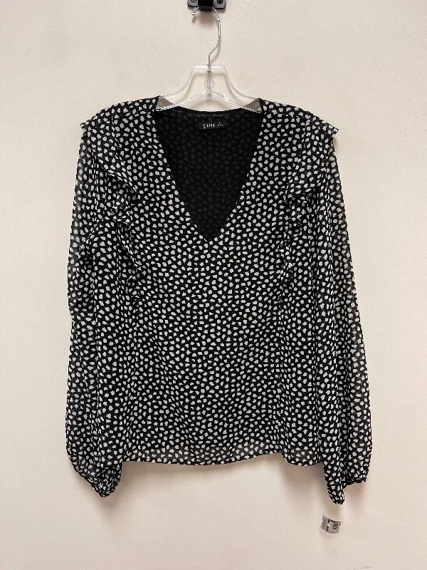 Top Long Sleeve By Very J In Black, Size: L