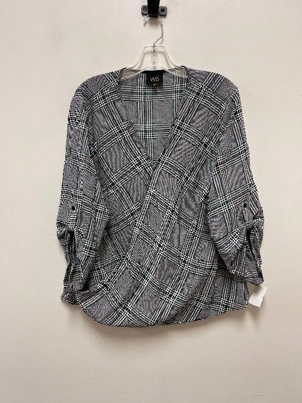 Top Long Sleeve By W5 In Black & Green, Size: Xl