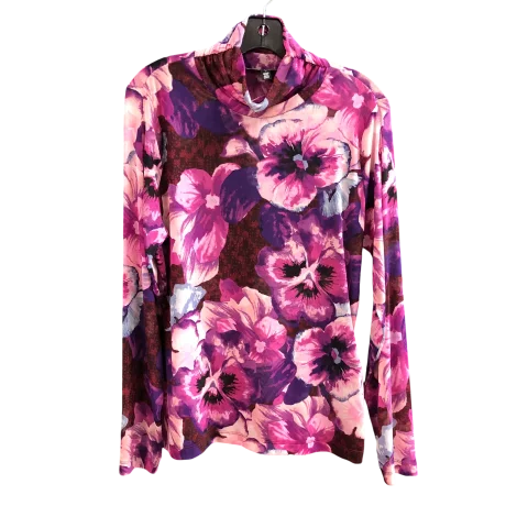 Top Long Sleeve By White House Black Market In Purple, Size: L